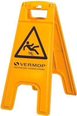 Produktbild von Vermop Warnschild gelb Kunststoff beidseitig Achtung Rutschgefahr - 705