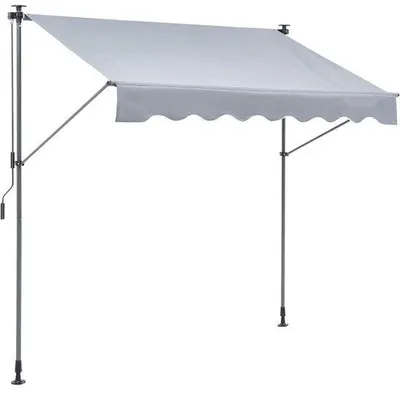 Produktbild von Famanu Balkonmarkise - Knikarm Klemmarkise - 3 x 1,2 m - Höhenverstellbar 2,5 bis 3 m - Einziehbar - 180 g Polyester mit PolyurethanBeschichtung