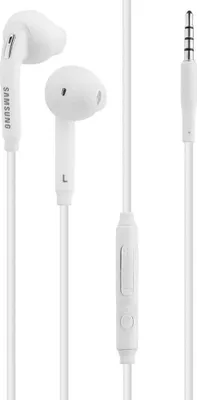 Image de Samsung - Écouteurs filaires (EO-EG920BW) - Jack 3,5 mm, intra-auriculaire, microphone, réglage du volume, 1,2 m - blanc (emballage en vrac)