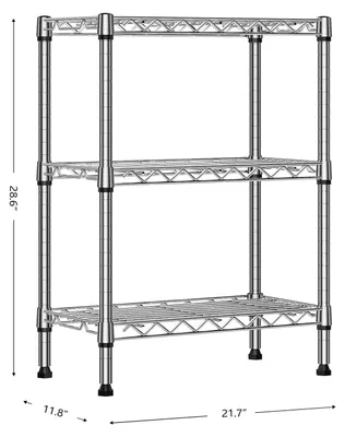 Immagine prodotto di Scaffale da bagno in metallo, 3 ripiani - Ripiani regolabili - Altezza 72,6 cm - Cromo