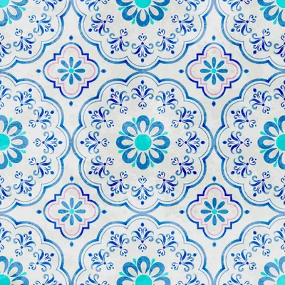 Produktbild von 20 Servietten Boho mosaic - Mosaik-Muster blau 33x33cm