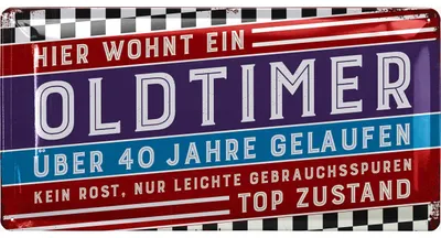 Produktbild von Blechschild Schild 40 Geburtstag, SCHILD 40 JAHRE OLDTIMER, Geschenke für den 40 Geburtstag Mann, lustiges Schild 40 Geburtstag Deko als lustige