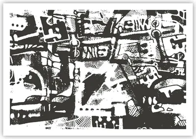 Produktbild von Poster - Poster ohne Rahmen - Schwarzweiß Figuren Abstraktion - 100x70 cm - Wand Bild - Wanddeko - Wandbilder - Kunstposter - Wandposter - Bilder - Kunstdruck - Wanddekoration - P2XAA100x70-5125
