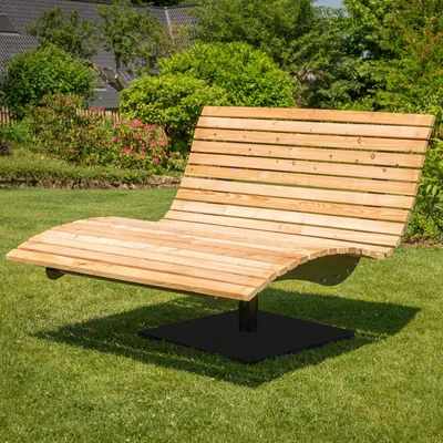 Produktbild von Waldsofa Swing mit Auflage und Kissen, Lärche, 360° drehbar, Wellenliege