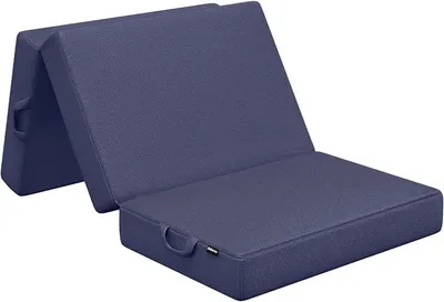 Imagen del producto de Colchón plegable Lomme de 120x200 cm, 15 cm de grosor, color azul oscuro, plegable