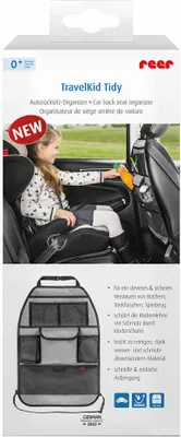 Obrázok produktu pre organizér na zadné sedadlá auta TravelKid Tidy, odpudzujúci nečistoty, veľa vreciek, pre všetky autosedačky vrátane športových, sivý
