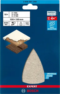 Produktbild von EXPERT M480 Schleifnetz Set, 100x150mm, K80-180, 10-tlg.