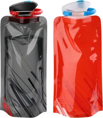 Produktbild von Allecto Plus - Faltbare Trinkflasche für Wandern und Reisen - Wiederverwendbare Trinkflasche für Outdoor-Abenteuer - 2er-Pack