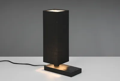 Produktbild von LED Tischlampe Schwarz Nachttischlampe Fensterbank Touch Lampenschirm Stoff 12cm