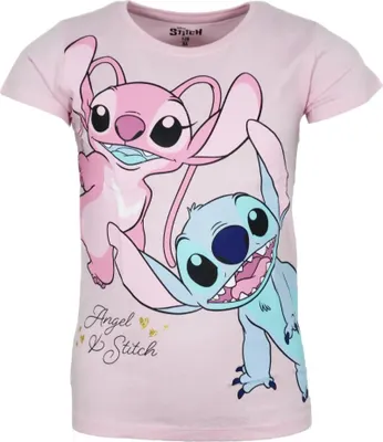 Produktbild von Disney Lilo und Stitch Kinder kurzarm T-Shirt Shirt – Rosa / 98