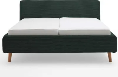 Produktbild von Doppelbett Madras 180x200cm Rippensamt - dunkelgrün