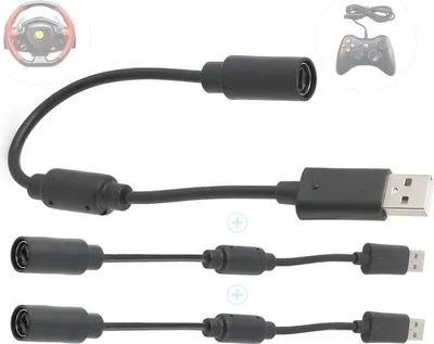 Obrázek produktu pro 3ks USB kabelu s funkcí odpojení pro příslušenství závodních volantů pro ovladač Xbox 360 - USB kabel pro Logitech G920 G923 G27 G29 a pro Ferrari 458 Spider - kabel USB adaptéru (černý).