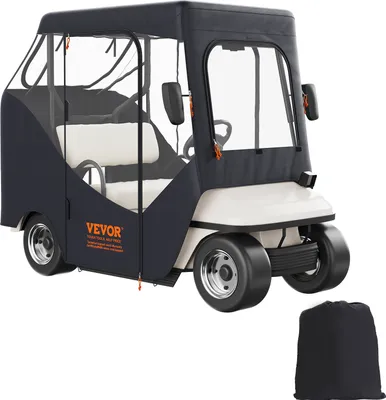 Obrázek produktu pro VEVOR Průhledný kryt proti dešti na golfový vozík pro 2 osoby 1495 x 1230 mm, 600D Voděodolný, přenosný, mobilní, úložný kryt pro golfové vozíky Vhodný pro golfové vozíky EZGO TXT