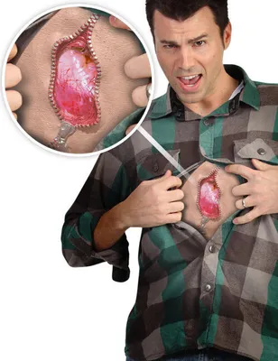 Imagen del producto de Digital Dudz, aplicación de látex con forma de cremallera, diseño de herida, color rojo, ideal para Halloween