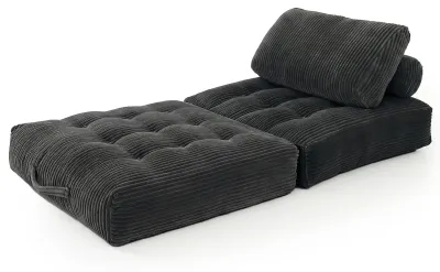 Zdjęcie produktu dla Pojedyncze, kompaktowe siedzisko, wygodna sofa podłogowa do salonu lub sypialni, kolor czarny