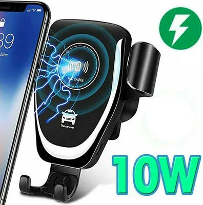 Produktbild von 10w Auto Wireless Ladegerät Schnell laden Intelligente Luftauslass Gravity Lade Telefonhalter schwarz