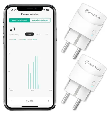 Productafbeelding van Smart Plug 10A Mini Slimme Stekker 2500W met Energiemeter