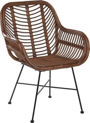 Produktbild von BELIANI Rattanstuhl Braun Rattan/Metall Perfekt für Garten Modern
