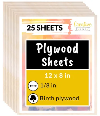 Productafbeelding van Creative Deco 25 x A4 Multiplex Platen 3mm, 300 x 210 x 3 mm (+/- 0.5 mm)