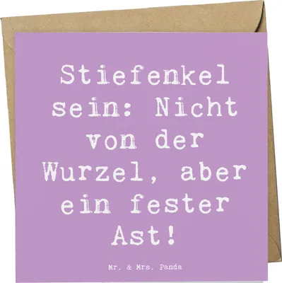 Produktbild von Mr. & Mrs. Panda Klappkarte Spruch Stiefenkel - Lavendeltraum - Geschenk, Familienbaum, Familiendynamik, Patchworkfamilie, Großeltern, Freude, erweiterte Familie