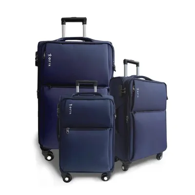 Obrázek produktu pro Sada 3 vozk, textiln, Rorik, 20/24/28 palc, 35/70/97 L, mal/S 55x37x20 cm, stedn/M 69x43x25 cm, velk/L 80x47x28 cm, teleskopick rukoje, tmav modr