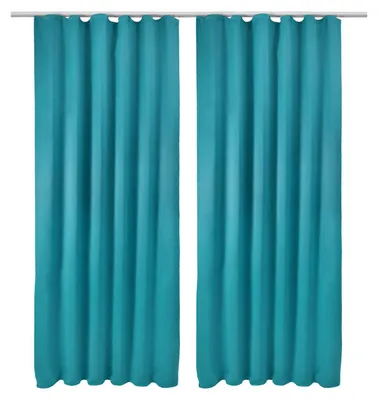 Produktbild von Beautissu 2er Set Blackout Vorhang Blickdicht Türkis Amelie BK, 140x245cm