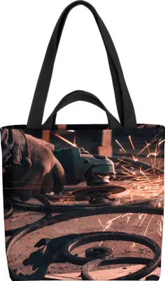 Produktbild von VOID Metall Eisen Schleifen Tasche 33x33x14cm,15l Einkaufs-Beutel Shopper Einkaufs-Tasche Bag