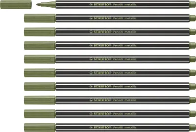 Obrázek produktu pro STABILO Pen 68 metallic, Střední, 1 barva/barev, Světle zelená, Kuličkový hrot, 1,4 mm, Černá, Zelená