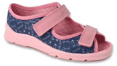 Produktbild von Hausschuhe Sandalen Befado Max 969Y171 blau-pink mit Katzen