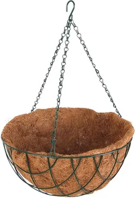 Image de Pot de fleurs 30cm avec garniture en fibre de coco Pot de plantes suspendu