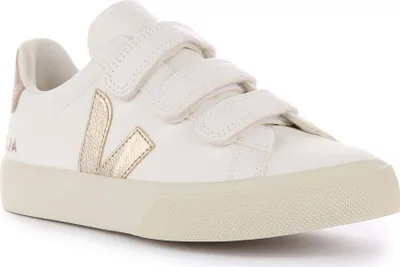 Produktbild von Veja Recife Frauen Chromefree Leder Drei Riemen Turnschuhe Weiß Bronze – undefined / Weißbronze