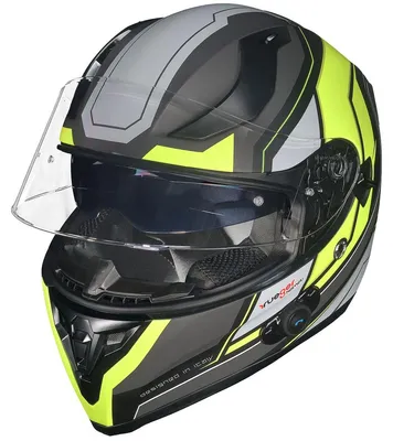Produktbild von RT-826 COM Bluetooth Motorradhelm Integralhelm Pinlock Quad Fullface Sturzhelm Helm Black Neon XS (53-54)