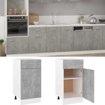 Produktbild von vidaXL Schubunterschrank Betongrau 40x46x81,5 cm Holzwerkstoff