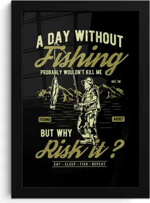Produktbild von MuchoWow® MuchoWow® Gerahmtes Poster Fisch - Berg - Jahrgang 20x30 cm - Poster mit zchwarzem Bilderrahmen - Drucken - Bilder Poster im Rahmen