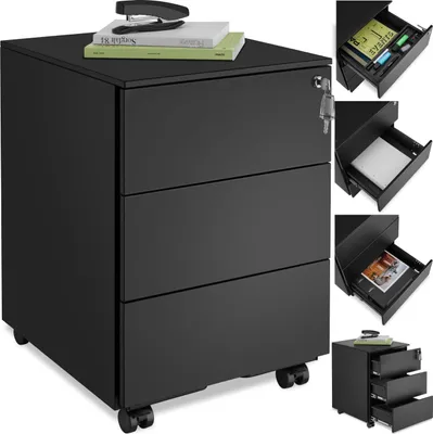 Produktbild von tectake® Aktenrollschrank Magna aus pulverbeschichtetem Stahl 39 x 45 x 55 cm