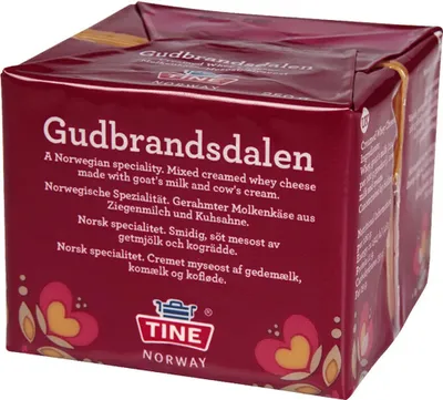 Produktbild von Gudbrandsdalen Käse 250g Tine Brunost Gjetost Molkenkäse Norwegenkäse Braunkäse