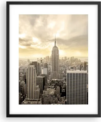 Produktbild von Gerahmtes Poster - Schwarzer Rahmen - Stadt Wolkenkratzer Manhattan New York - 40x50 cm - Wand Bild - Wanddeko - Wandbilder - Wandposter - Bilderrahmen - Bilder - Kunstdruck - P2BPA40x50-2630