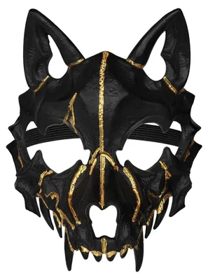 Wolfsmasker Skelett Halloween Horror (schwarz) One Size