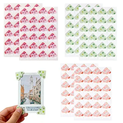 Productafbeelding van 6 stuks fotohoeken, kattendesign, zwart, voor scrapbooking