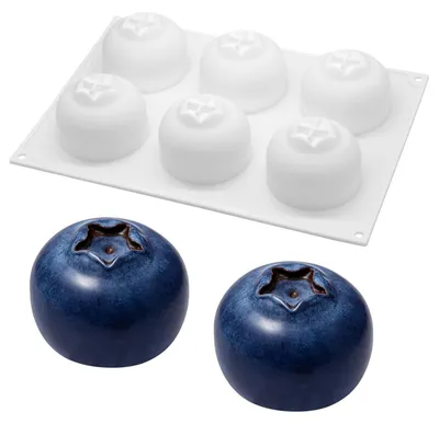 Productafbeelding van Silicone Bakvorm met 6 Caviteiten in de Vorm van Bosbessen