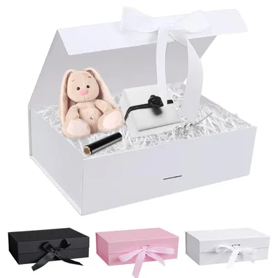 Produktbild von Geschenkbox mit Deckel, 21 x 17 x 7 cm, weiß