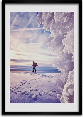 Produktbild von Bild - Bilderrahmen - Foto - 70 cm x 100 cm - MDF - Rahmen - Wandkunst - Skifahrer
