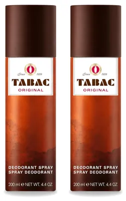 Imagen del producto de 2 aerosoles desodorantes antitranspirantes Tabac Original, 200 ml cada uno - Paquete económico - 2 unidades