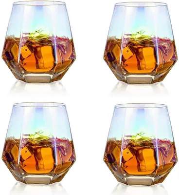 Obrázek produktu pro Sklenice na whisky sada 4 kusů - Sklenice na vodu - Sklenice na džus - Sklenice na skotskou - 300 ml - Sklenice na whisky - Moderní vzhled - Sklenice na Bourbon - Rum - Sklenice na baru - Sklenice na whisky