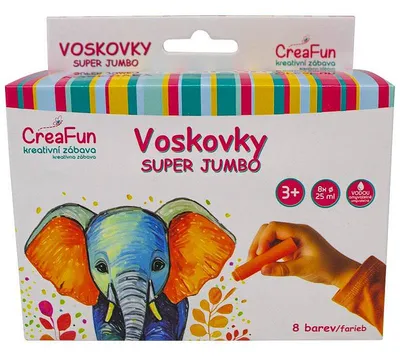 Productafbeelding van CreaFun - Jumbo waskrijtjes, 8 kleuren