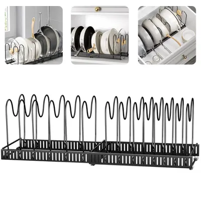 Produktbild von Topfdeckelhalter ,Erweiterbarer Deckelhalter Topfdeckelhalter mit 14 Verstellbare Fächer , Küche Topf Pfannen Organizer Topfdeckel Aufbewahrung