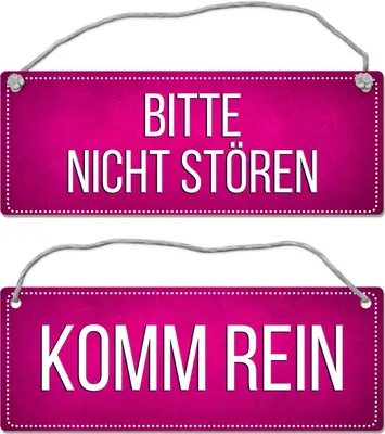 Produktbild von Pinkes Bitte nicht stören - Komm rein Wendeschild mit Kordel Schild Dangler