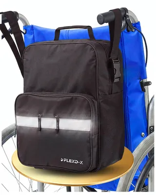 Produktbild von Reflektierende Rollstuhl Tasche | Premium Universal Rollstuhltasche hinten