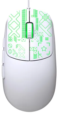 Obrázek produktu pro Herní drátová myš s 3600DPI, barevným podsvícením a 6 tlačítky pro PC / stolní počítač / notebook bílá