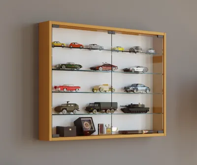 Produktbild von VCM Glasvitrine hängend | Vitrine Glas mit ESG-Sicherheitsglas | Maße ca. H. 60 x B. 80 x T. 10 cm | Hängevitrine Glas | Modern und platzsparend | Glas Vitrinenschrank - Mandosa L